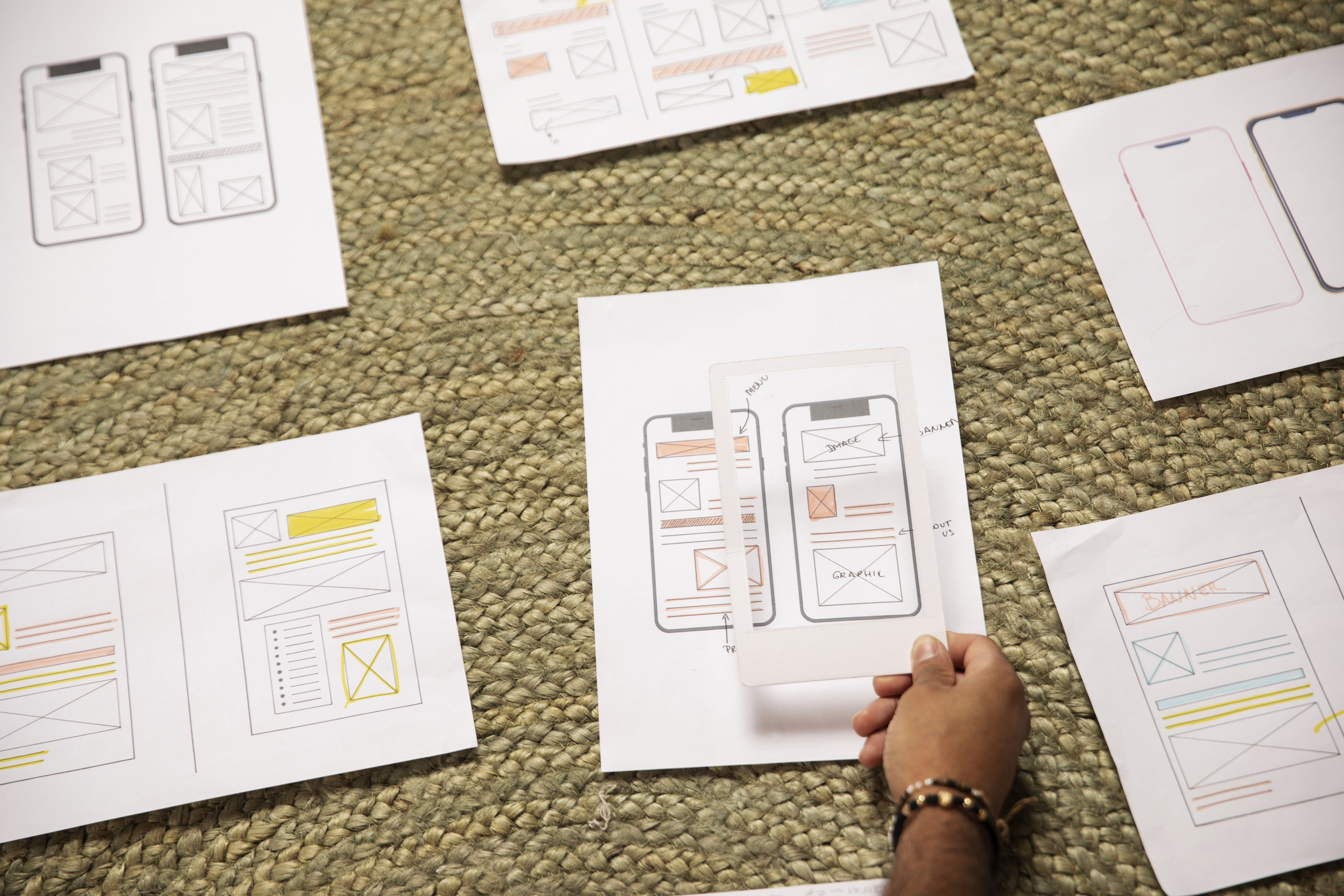 high angle designer working floor