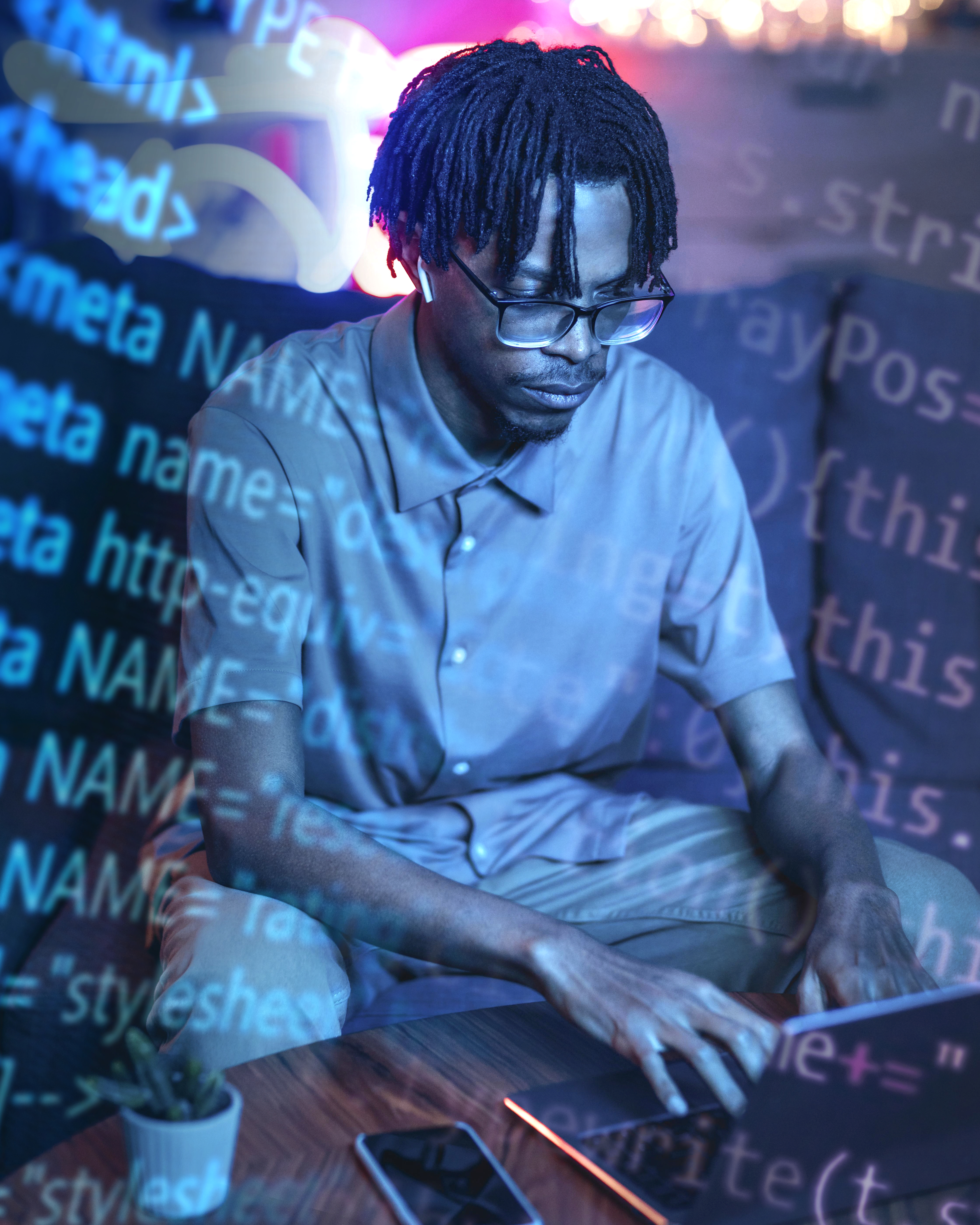 person front computer working html